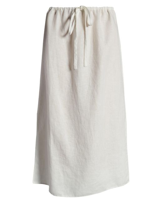 Rails White Monet Linen Drawstring Midi Skirt