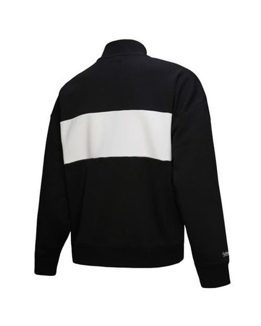 Mitchell & Ness Black Boston Sox Quarter-Zip Pullover Top