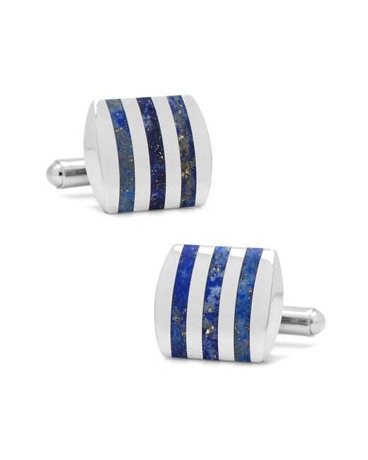 Cufflinks Inc. Blue Inlay Stripe Cuff Links for men