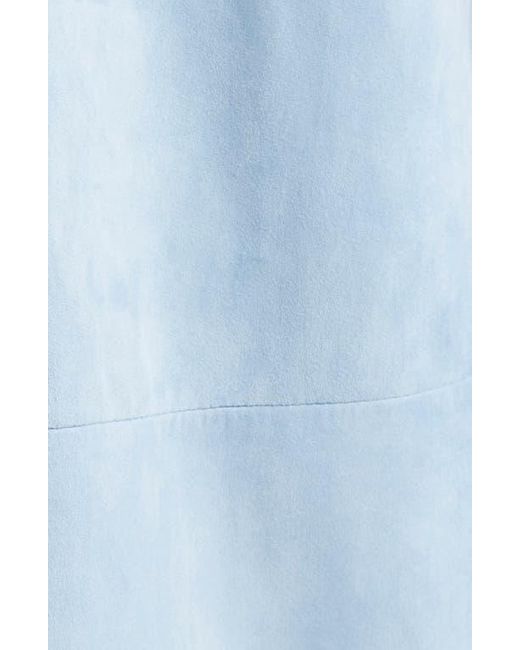 Proenza Schouler Blue Ramona Belted Suede Trench Coat