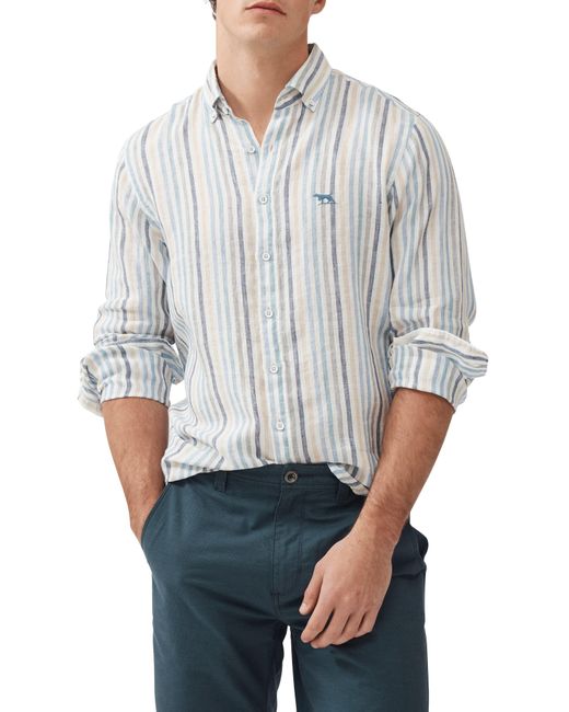 Rodd & Gunn Gray Gimmerburn Stripe Linen Button-up Shirt for men