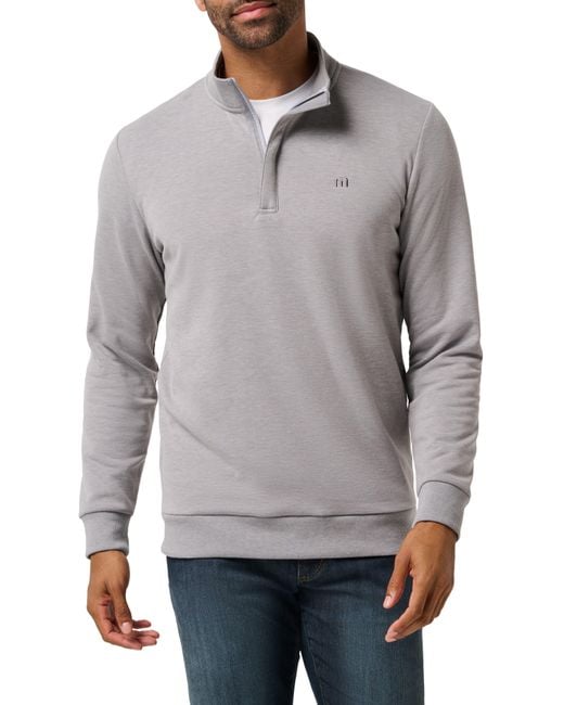 Travis Mathew Gray Cloud 2.0 Quarter Zip Pullover for men