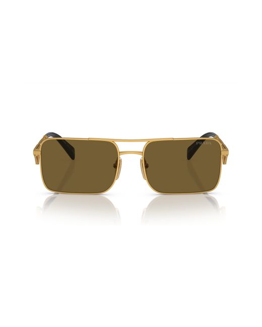 Prada 56mm Rectangular Sunglasses in Natural for Men | Lyst