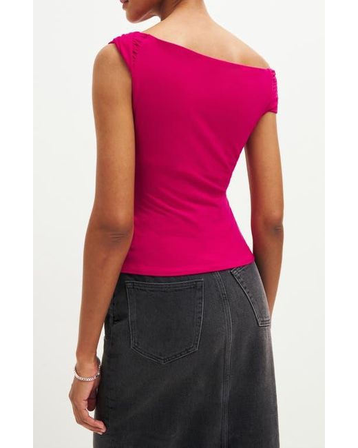 Reformation Pink Cello One-Shoulder Knit Top