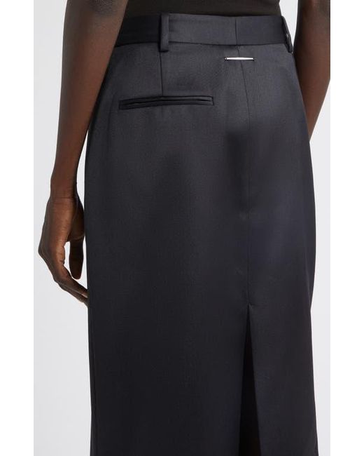 GRACE LING Black Tailored Angular Stretch Wool Skirt