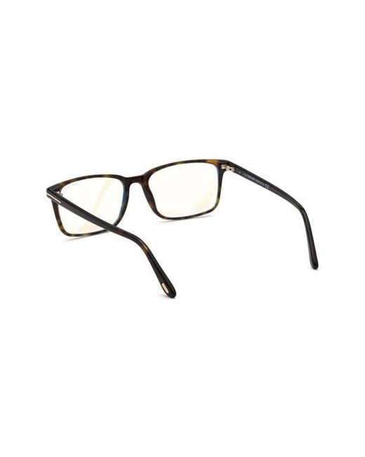 Tom Ford Brown 56Mm Rectangular Light Blocking Optical Glasses for men