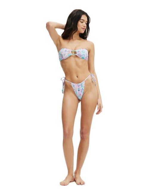 Cotton On Multicolor Cut Out Bandeau Bikini Top