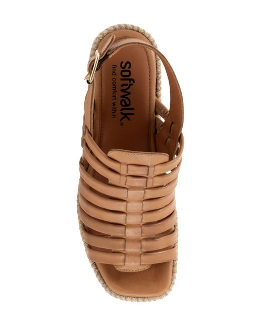 Softwalk® Brown Softwalk Havana Slingback Espadrille Platform Wedge Sandal