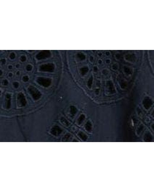 Caslon Blue Caslon(r) Cotton Eyelet Bomber Jacket