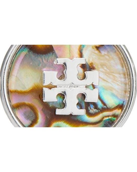 Tory Burch Multicolor Abalone Stud Earrings