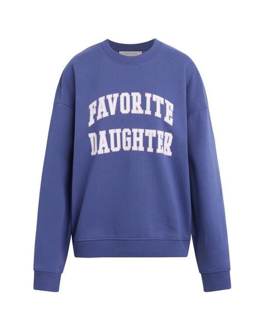 FAVORITE DAUGHTER Blue Collegiate Cotton Blend Sweatshirt