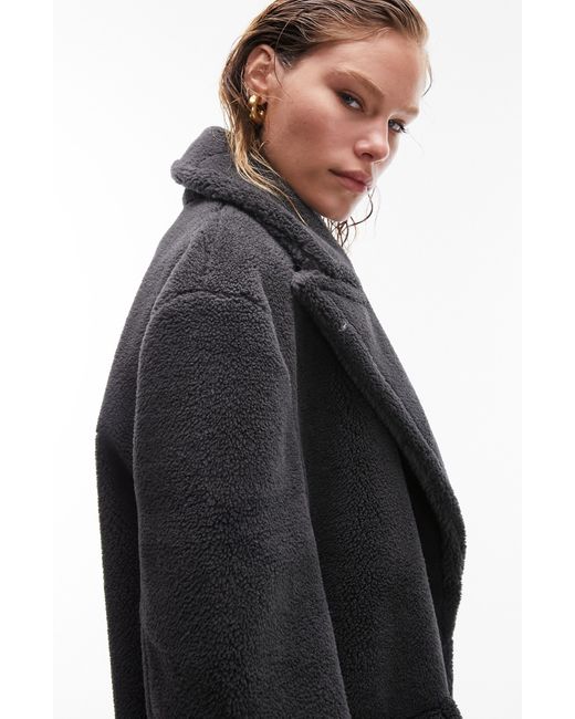 Faux Fur Longline Coat in Black Lyst