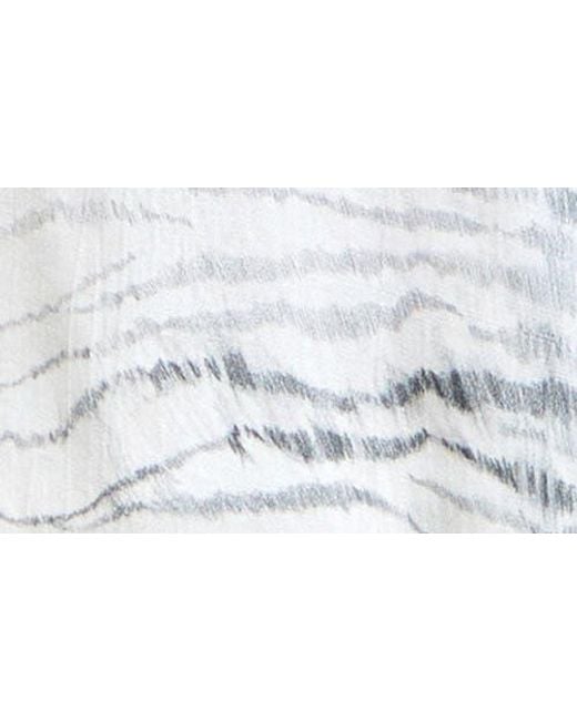 Bella Dahl White Zebra Print Button-Up Blouse