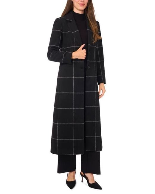 Halogen® Black Windowpane Check Longline Jacket