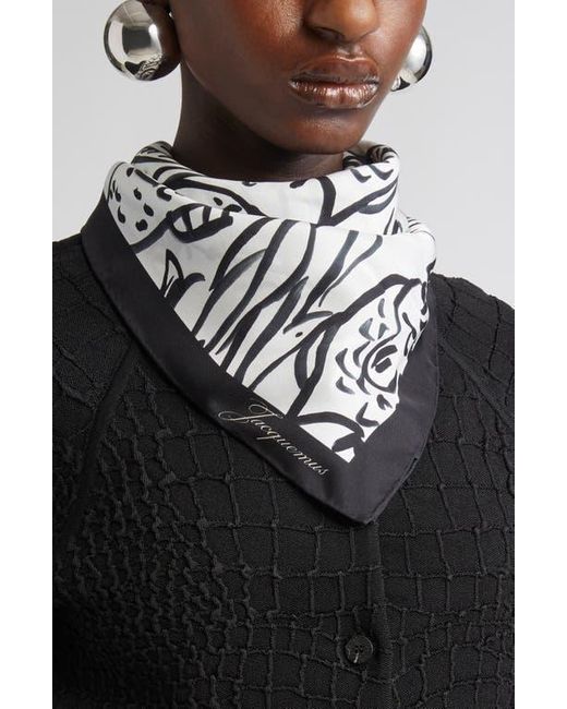 スカーフ JACQUEMUS SCARVES AND SILK Jacquemus Le Bandana Poisson Square Silk Scarf in Black | Lyst