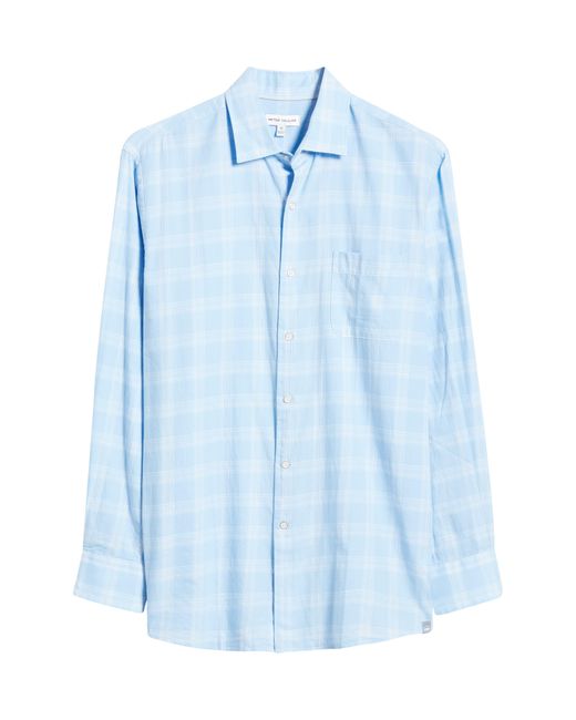 Peter Millar Blue Solana Plaid Button-up Shirt for men