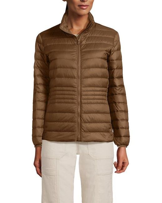 Lands' End Brown Wanderweight Ultralight Packable Down Jacket