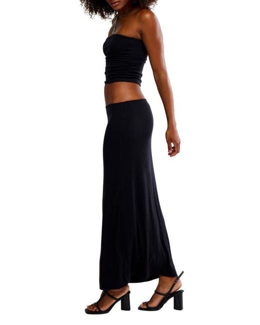 Free People Black Good Feels Tube Top & Maxi Skirt Set