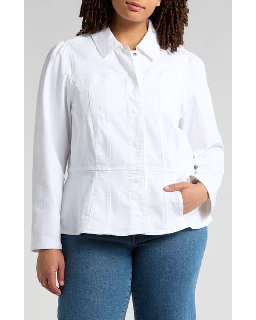 Wit & Wisdom White Denim Peplum Jacket