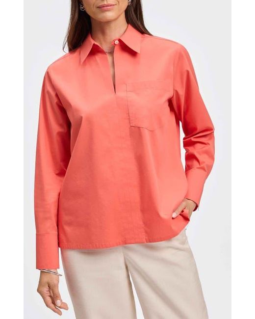 Foxcroft Red Bella Solid Popover Top