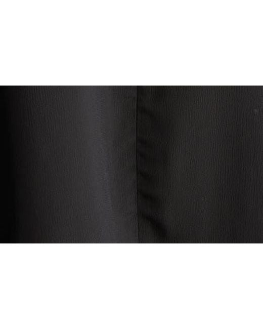 Proenza Schouler Black Etta Hammered Viscose Asymmetric Sleeve Top