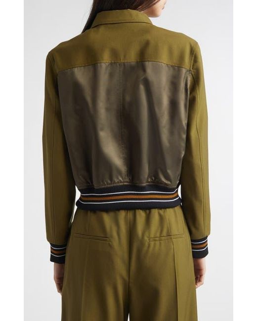 Marni Green Virgin Wool Bomber Jacket