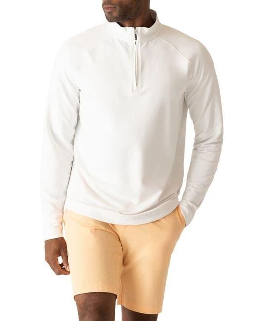 Dek White Techno Microlight Quarter Zip Pullover for men