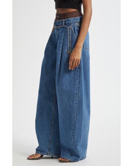 Alexander Wang Blue Pre-Style Brief Waistband Denim Balloon Leg Jeans