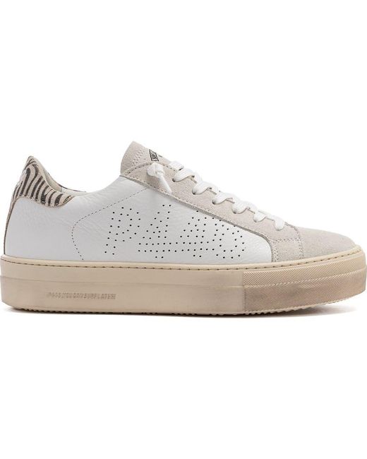 P448 White Thea Platform Sneaker
