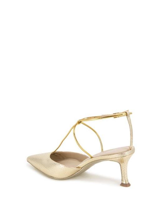Kenneth Cole Metallic Umi Snakeskin Embossed Pointed Toe Pump