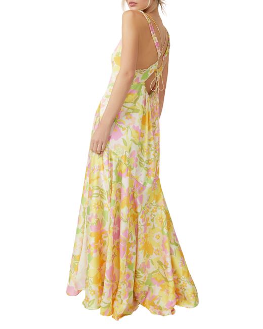 Free People Yellow All A Bloom Floral Maxi Nightgown