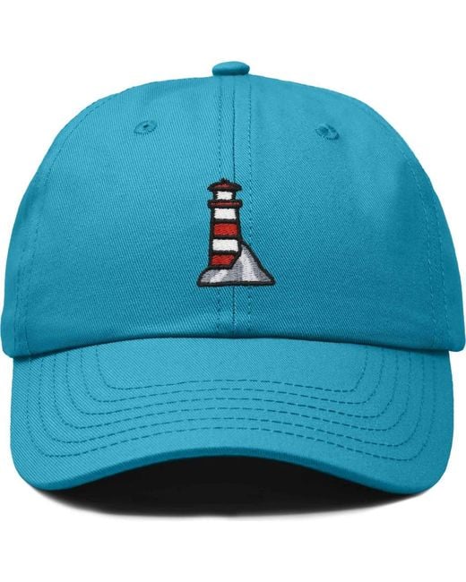 Alix Blue Lighthouse Embroidered Dad Hat