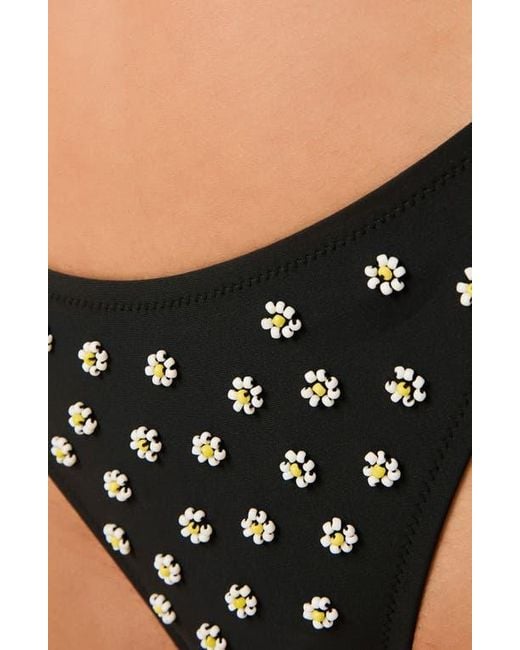 Solid & Striped Black The Daniela Beaded Daisy Bikini Bottoms