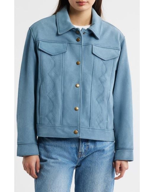 Frye Blue Cow Split Leather Jacket