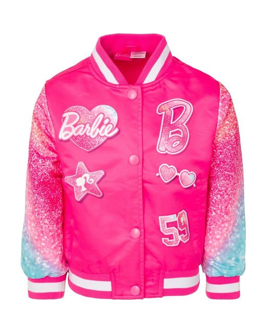 Barbie Pink Varsity Bomber Jacket