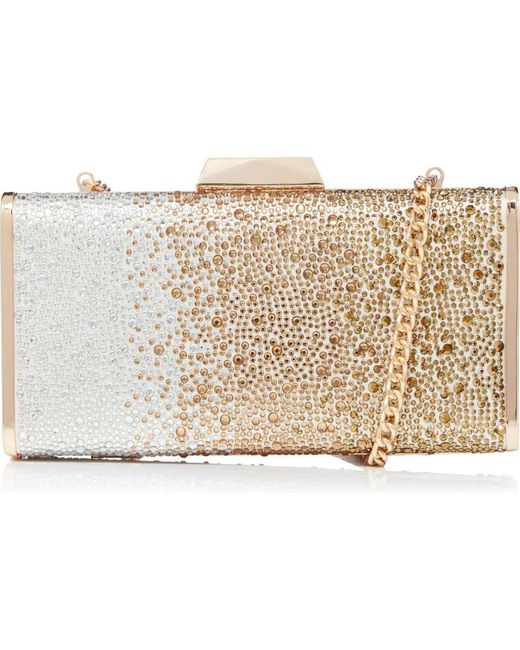 Dune Metallic Bettey Frame Clutch