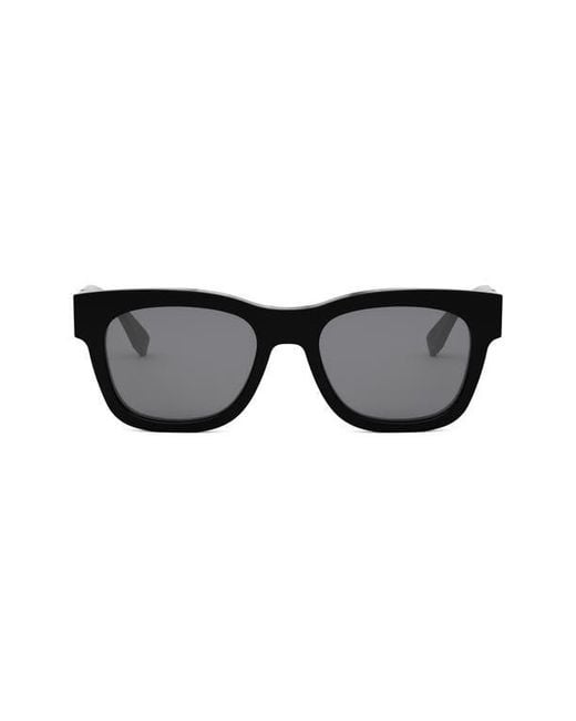 Fendi Black Diagonal 51Mm Square Sunglasses for men