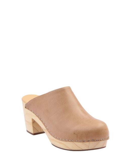 Nisolo Leather Platform Clog in Natural | Lyst