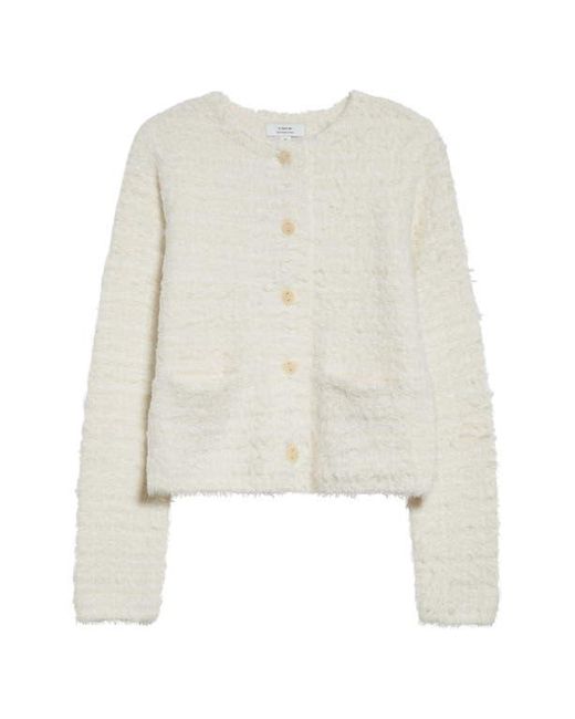 Vince White Italian Cotton-Blend Brocade Cardigan Jacket