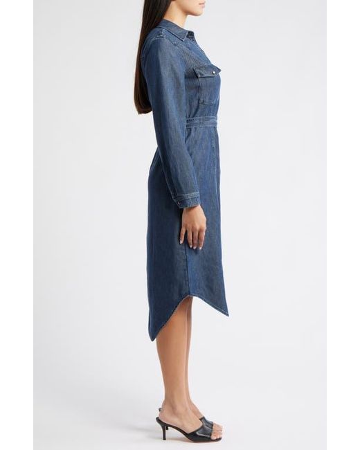 Cloth & Stone Long Sleeve Denim Belted Midi Shirtdress in Blue | Lyst Cloth & Stone Long Sleeve Denim Belted Midi Shirtdress in Blue | Lyst