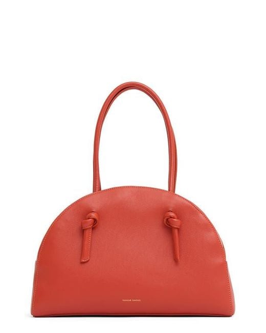Mansur Gavriel Red Fortuna Leather Bowling Bag