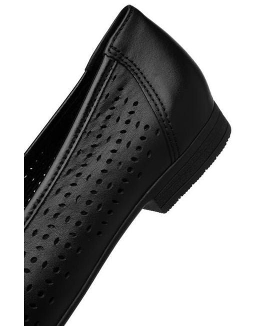 Ara Black Sangria Cap Toe Flat