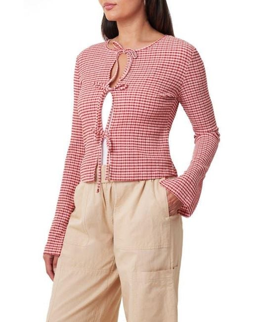 Scotch & Soda Pink Gingham Tie Top