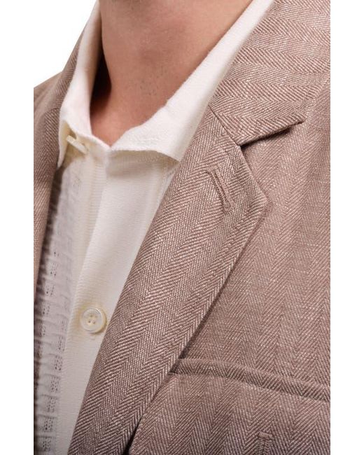 Bugatchi Brown Linen Safari Jacket for men