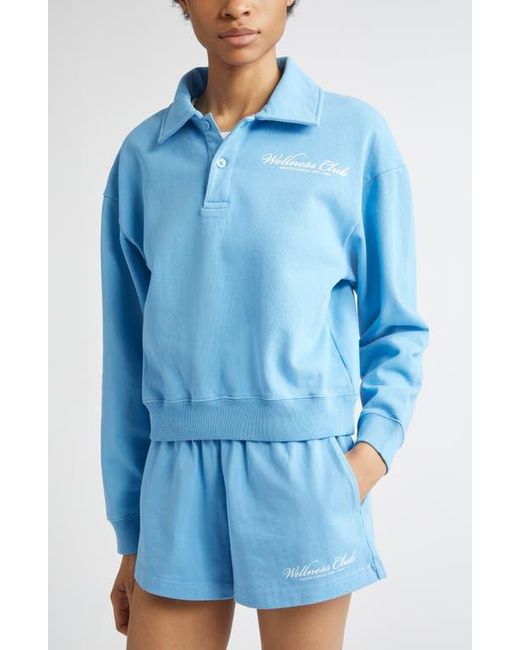 Sporty & Rich Blue Wellness Club Polo Sweatshirt