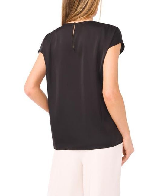 Halogen® Black Print Cap Sleeve Blouse