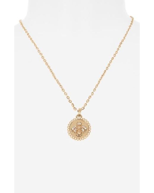 BP. Metallic Bee Medallion Pendant Necklace