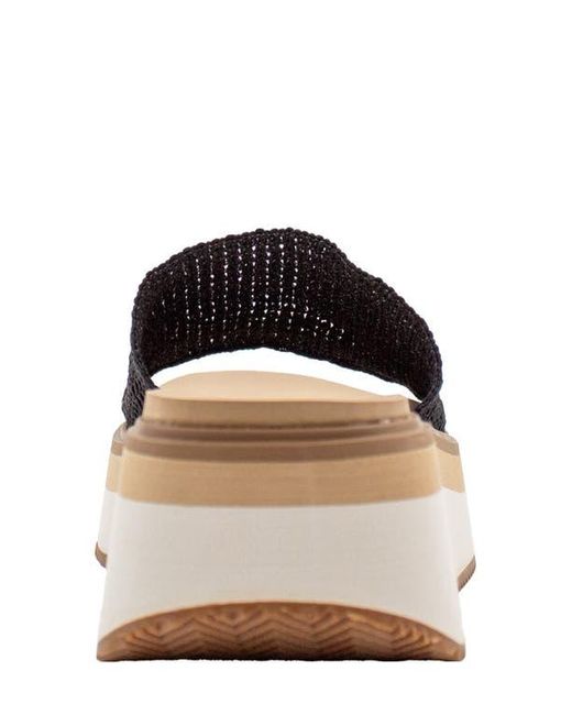 Volatile Black Portobello Platform Wedge Sandal
