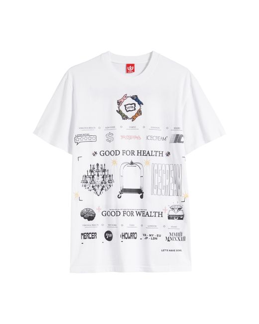 ICECREAM White St. Tropez Oversize Cotton Graphic T-shirt for men
