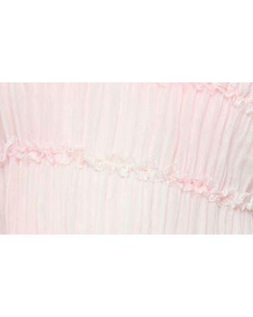Edikted Blue Amit Ruffle Tiered Chiffon Halter Top